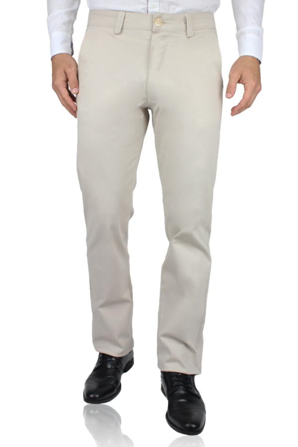 Pantalón De Vestir Con Bolsas Color Arena Regular Stretch Para Hombre
